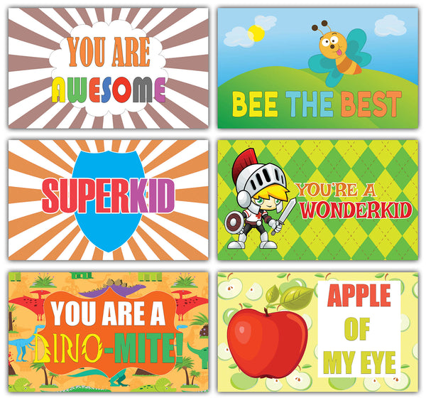 Creanoso Inspiring Fun Sayings Flash Cards for Kids (60-Pack) Ã¢â‚¬â€œ Amazing Lunchbox Note Cards for Children Ã¢â‚¬â€œ Unique Gift Set for Boys, Girls Ã¢â‚¬â€œ Classroom and School Reward Incentives