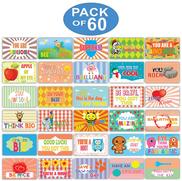 Creanoso Amazing Sayings Lunch Box Note Cards Ã¢â‚¬â€œ Inspiring Flashcards for Kids - Fun Lunchbox Cards