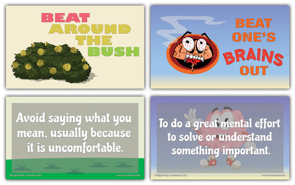Creanoso Funny Idioms English Learning Flashcards Ã¢â‚¬â€œ Educational Information Cards Set