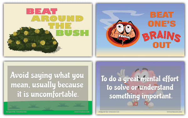 Creanoso Funny Idioms English Learning Flashcards Ã¢â‚¬â€œ Educational Information Cards Set