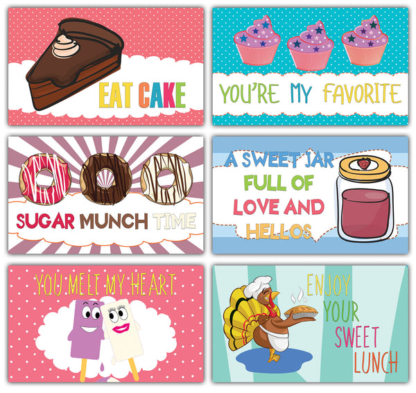 Creanoso Inspiring Sweet and Delicious Food Sayings Flashcards (60-Pack) â€“ Awesome Learning Lunchbox Cards Set for Boys, Girls â€“ Awesome Stocking Stuffers Gifts for Children â€“ Cool Bulk Collection