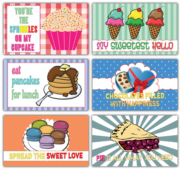 Creanoso Inspiring Sweet and Delicious Food Sayings Flashcards (60-Pack) â€“ Awesome Learning Lunchbox Cards Set for Boys, Girls â€“ Awesome Stocking Stuffers Gifts for Children â€“ Cool Bulk Collection