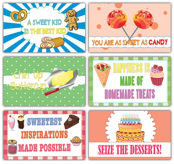 Creanoso Inspiring Sweet and Delicious Food Sayings Flashcards (60-Pack) â€“ Awesome Learning Lunchbox Cards Set for Boys, Girls â€“ Awesome Stocking Stuffers Gifts for Children â€“ Cool Bulk Collection