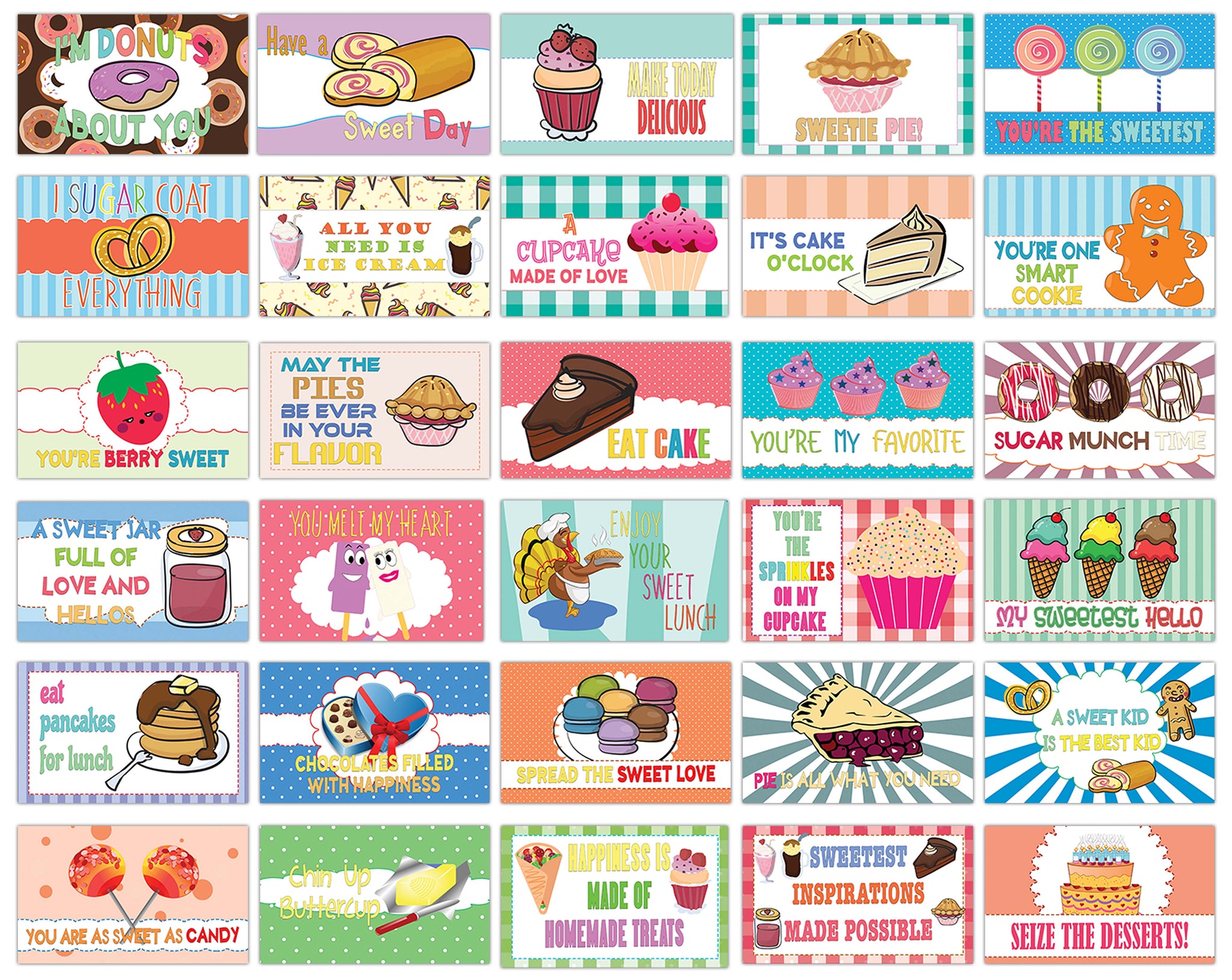 Creanoso Sweet and Delicious Food Sayings Lunchbox Flashcards (120-Pack) â€“ Educational Cards Gift Set â€“ Great Stocking Stuffers Gift for Boys & Girls â€“ Teaching Tools Materials â€“ Classroom Rewards