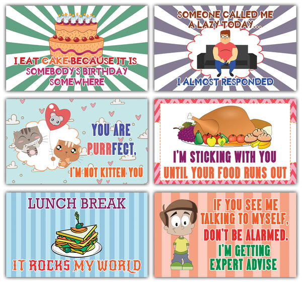 Creanoso Hilarious and Inspiring Funny Sayings Lunchbox Flashcards for Kids