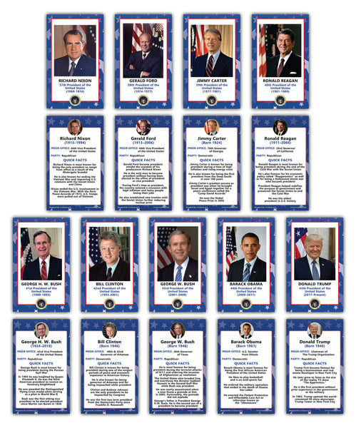 Creanoso US Presidents Flashcards Ã¢â‚¬â€œ Educational Learning Informational Card Set