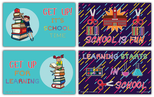 Creanoso School Education Flashcards for Kids - Never Stop Learning Mini Cards - Cool Giveaways