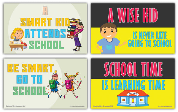 Creanoso School Education Flashcards for Kids - Never Stop Learning Mini Cards - Cool Giveaways