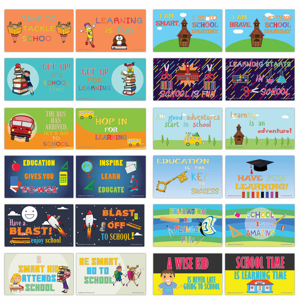 Creanoso School Education Flashcards for Kids - Never Stop Learning Mini Cards - Cool Giveaways