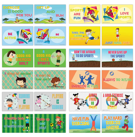 Creanoso Never Stop Learning Flashcards for Kids - Sports and Exercise - Children's Giveaways