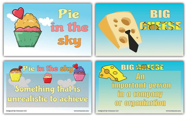 Creanoso Food Idioms Learning Flashcards for Kids Ã¢â‚¬â€œ Educational Information Set