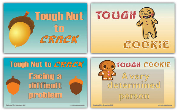 Creanoso Food Idioms Learning Flashcards for Kids Ã¢â‚¬â€œ Educational Information Set