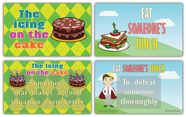 Creanoso Food Idioms Learning Flashcards for Kids Ã¢â‚¬â€œ Educational Information Set
