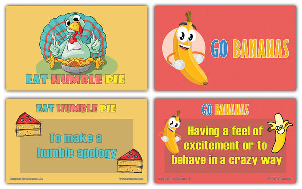 Creanoso Food Idioms Learning Flashcards for Kids Ã¢â‚¬â€œ Educational Information Set