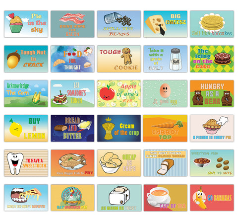 Creanoso Food Idioms Learning Flashcards for Kids Ã¢â‚¬â€œ Educational Information Set