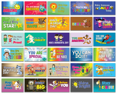 Motivational Lunch Box Notes Cards for Children
