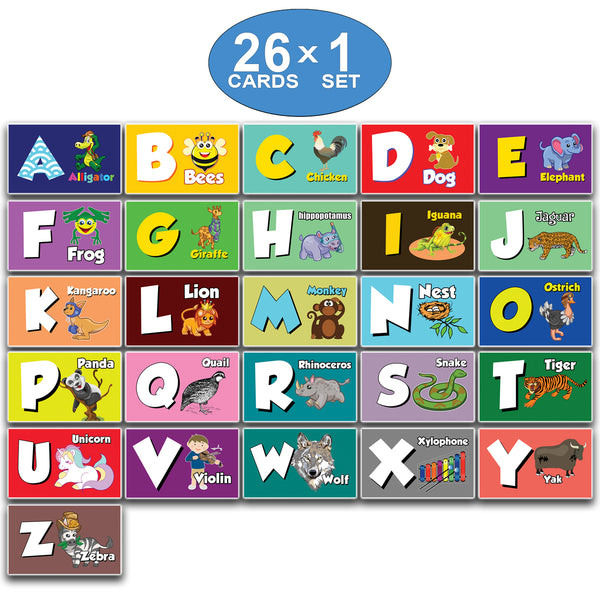 Animals Alphabet Flash Cards for Children
