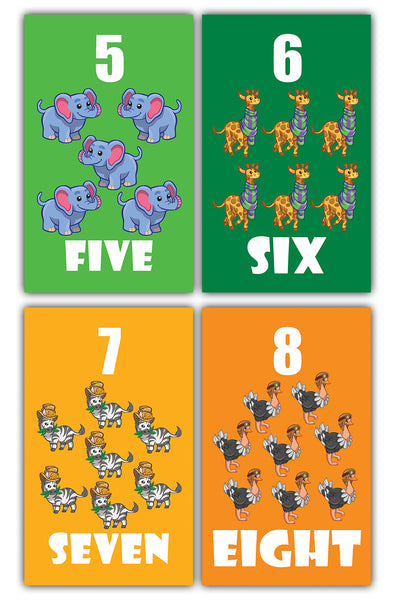 Numbers Counting Maths Educational Flash Cards for Kids
