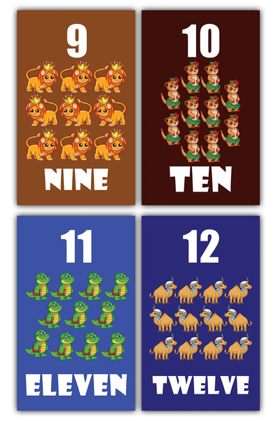 Numbers Counting Maths Educational Flash Cards for Kids
