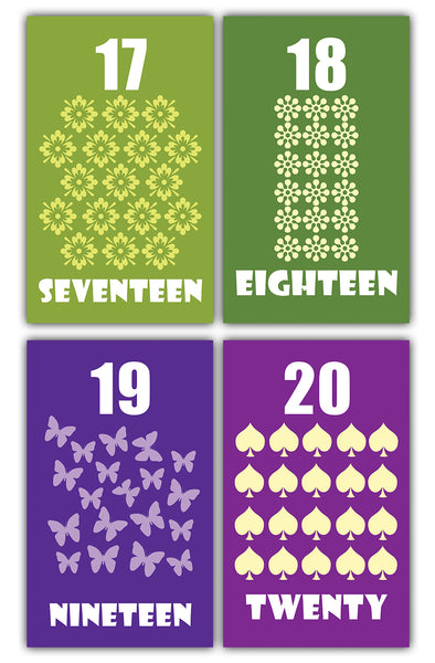 Numbers Counting Maths Educational Flash Cards for Kids