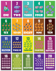 Numbers Counting Maths Educational Flash Cards for Kids