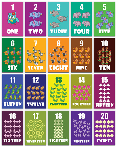 Numbers Counting Maths Educational Flash Cards for Kids