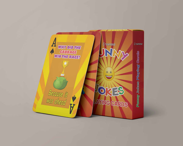 Playing Cards Novelty Fun Jokes for Kids Bulk Set (4-Deck) - Favors Decor Supply - Stocking Stuffers Gifts for Young Reader Christmas Holidays Activities - High Quality Poker Size Standard Decks