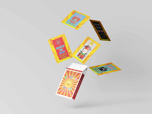 Playing Cards Novelty Fun Jokes for Kids Bulk Set (4-Deck) - Favors Decor Supply - Stocking Stuffers Gifts for Young Reader Christmas Holidays Activities - High Quality Poker Size Standard Decks