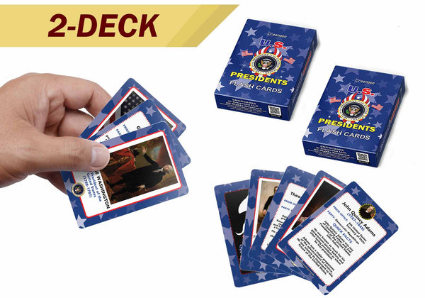 Creanoso Patriotic US Presidents Flash Cards - Fun Stocking Stuffers for Theme Party Favors Supply Props Game