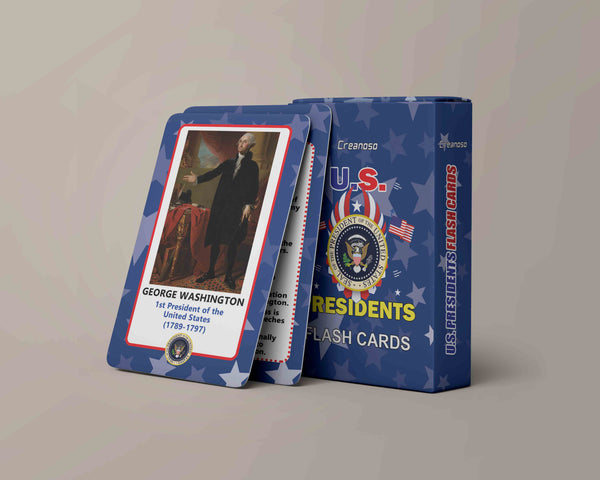 Flash Cards Novelty US Presidents for Kids Bulk Set (4-Deck) - Pretty Favors Decor Decal Supply - Stocking Stuffers Gifts for Men Women Christmas Holidays Activities - High Quality Standard Decks