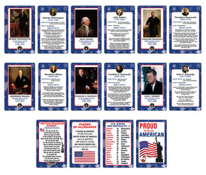 Creanoso Patriotic US Presidents Flash Cards - Fun Stocking Stuffers for Theme Party Favors Supply Props Game