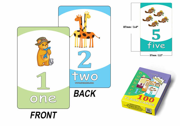 Numbers 1-100 Educational Flash Cards (2-Deck) Ã¢â‚¬â€œ Cute Animals Design Gifts Ideas for Birthday Party Supply for Kids Boys Girls - Fun Game Group Activities Stocking Stuffers Ã¢â‚¬â€œ Fun Educational Pack