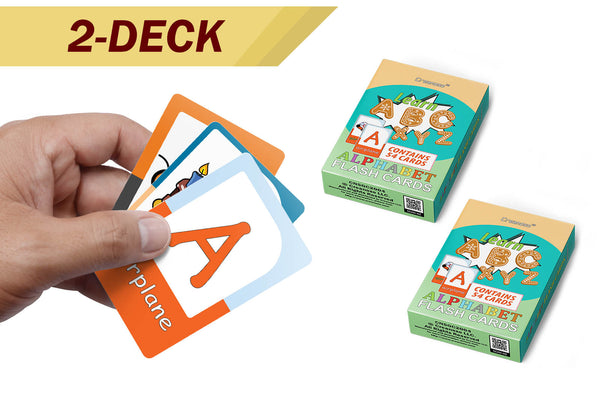 Fun Educational Alphabet Flash Cards (2-Deck) Ã¢â‚¬â€œ Party Theme Gifts Ideas for Birthday Party Supply for Kids Boys Girls - Fun Game Group Activities Stocking Stuffers Ã¢â‚¬â€œ Fun Educational Pack Ã¢â‚¬â€œ ABC Pack