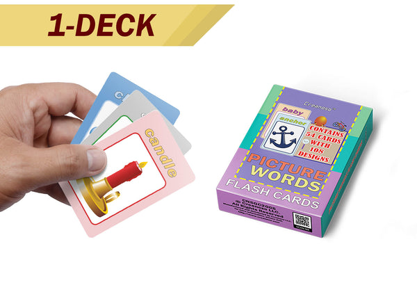 Creanoso Picture Words Flash Cards - Fun Stocking Stuffers for Theme Party Favors Supply Props Game