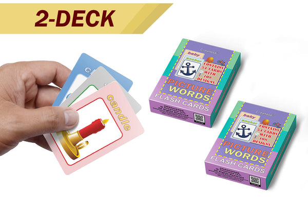 Creanoso Picture Words Flash Cards - Fun Stocking Stuffers for Theme Party Favors Supply Props Game