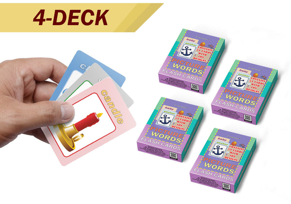 Creanoso Picture Words Flash Cards - Fun Stocking Stuffers for Theme Party Favors Supply Props Game