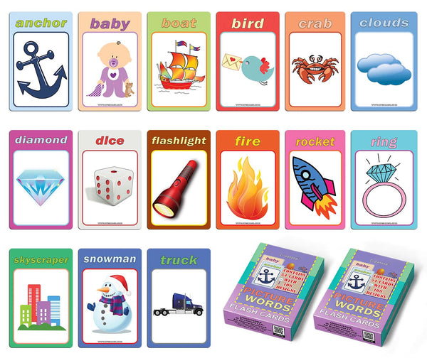 Fun Educational Picture Words Flash Cards (2-Deck) Ã¢â‚¬â€œ Party Theme Gifts Ideas for Birthday Party Supply for Kids Boys Girls - Fun Game Group Activities Stocking Stuffers Ã¢â‚¬â€œ Fun Educational Collection