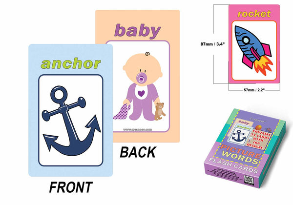 Word Pictures High Quality Flash Cards for Kids (4-Deck) - Pretty Favors Decor Decal Supply - Stocking Stuffers Gifts for Boys Girls Christmas Holidays Activities - Party Theme DIY Collection Set