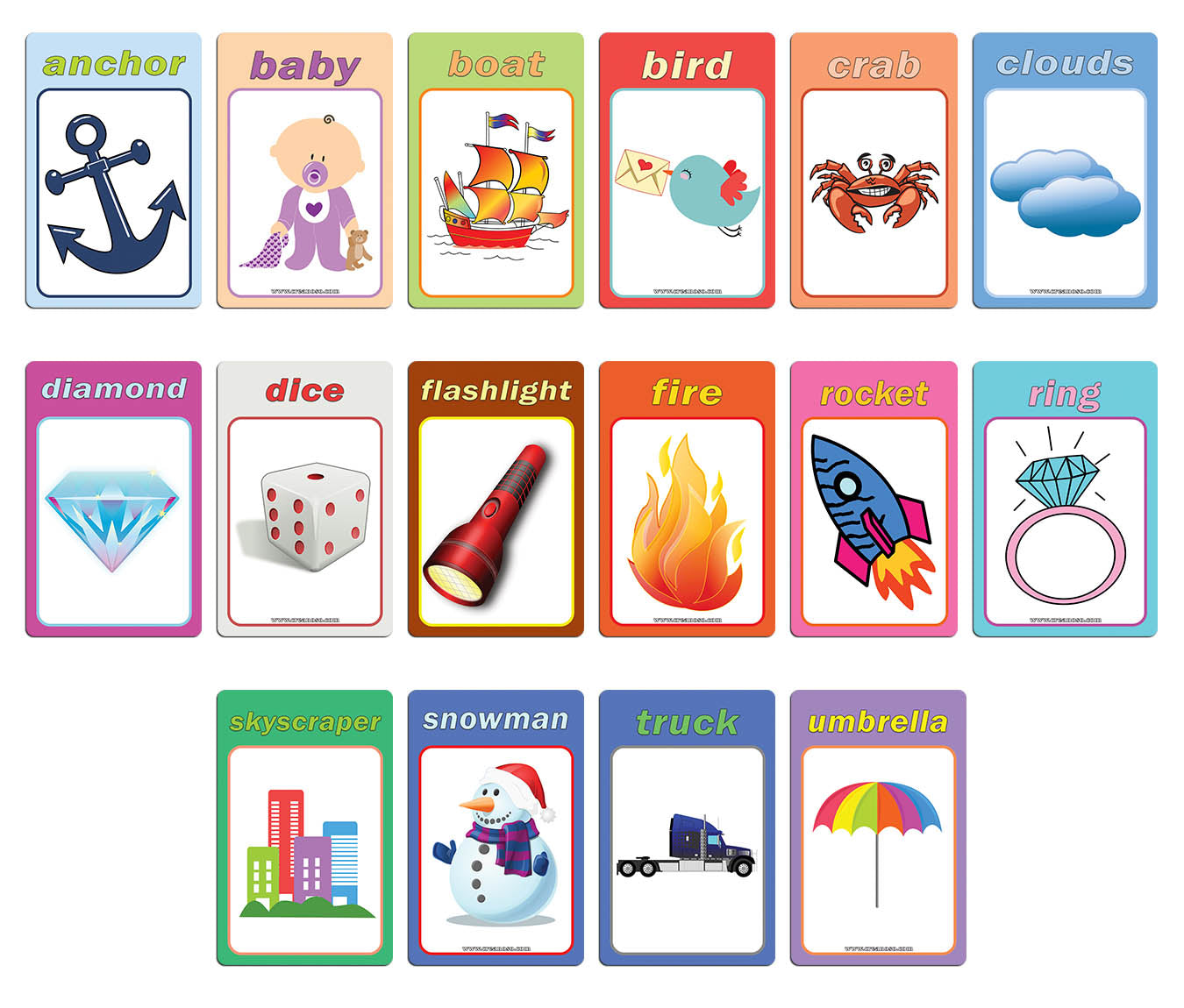 Creanoso Picture Words Flash Cards - Fun Stocking Stuffers for Theme Party Favors Supply Props Game