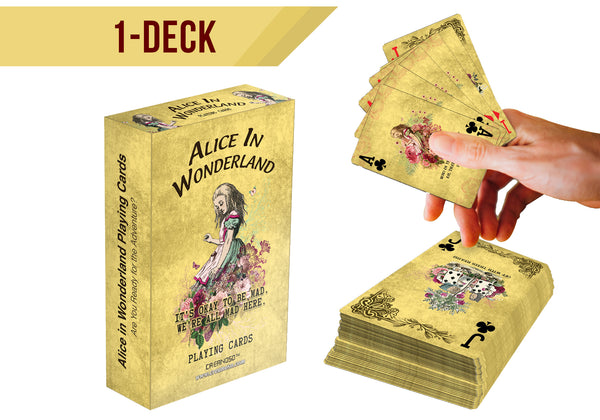 Creanoso Alice in Wonderland Literary Playing Cards - Unique Stocking Stuffers Gifts for Men Women Adults