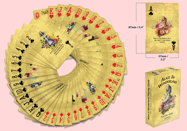 Creanoso Alice in Wonderland Literary Playing Cards (4 Decks) Ã¢â‚¬â€œ High Quality Poker Size Standard Deck Cards for Blackjack, Euchre, Canasta, Pinochle Card Game, Casino Grade Ã¢â‚¬â€œ Stocking Stuffers Gift