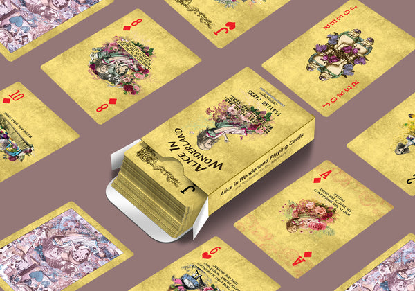 Creanoso Alice in Wonderland Literary Playing Cards (4 Decks) Ã¢â‚¬â€œ High Quality Poker Size Standard Deck Cards for Blackjack, Euchre, Canasta, Pinochle Card Game, Casino Grade Ã¢â‚¬â€œ Stocking Stuffers Gift