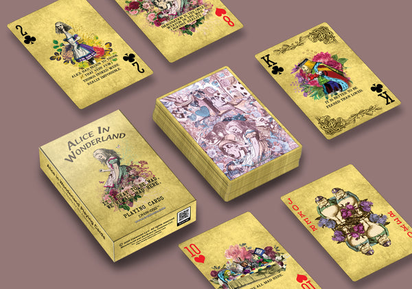 Creanoso Alice in Wonderland Literary Playing Cards - Unique Stocking Stuffers Gifts for Men Women Adults