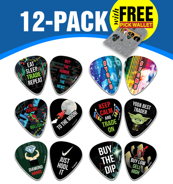 Stock Trading Guitar Picks (1-Set X 12 Picks)