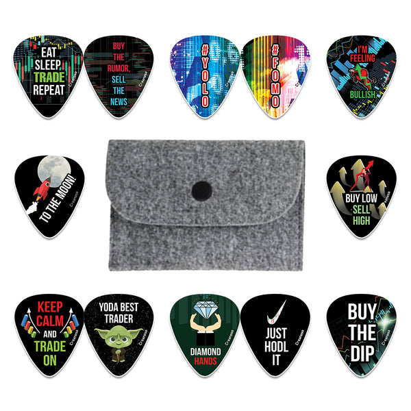 Stock Trading Guitar Picks (1-Set X 12 Picks)