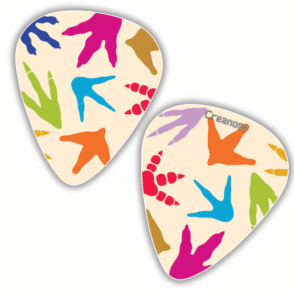 Creanoso Cool Dinosaur Guitar Pick (12-Pack) - Colorful Unique Music Gifts for Guitarists