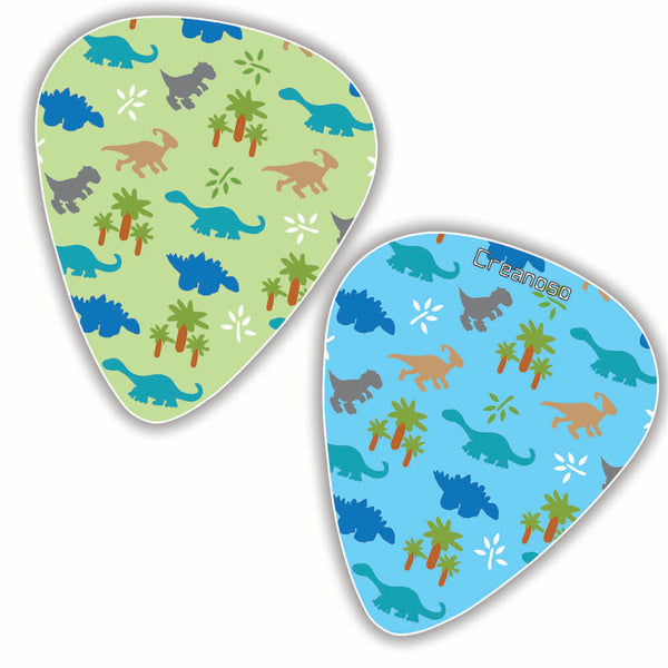 Creanoso Cool Dinosaur Guitar Pick (12-Pack) - Colorful Unique Music Gifts for Guitarists