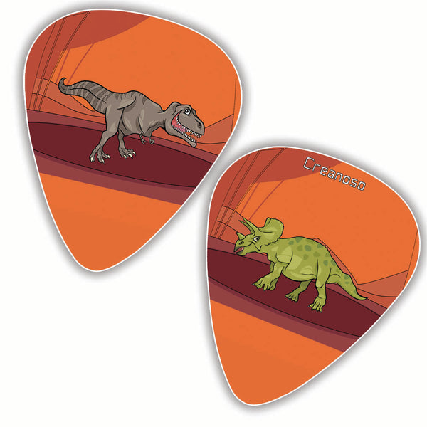 Creanoso Cool Dinosaur Guitar Pick (12-Pack) - Colorful Unique Music Gifts for Guitarists