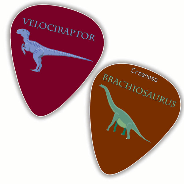 Creanoso Cool Dinosaur Guitar Pick (12-Pack) - Colorful Unique Music Gifts for Guitarists
