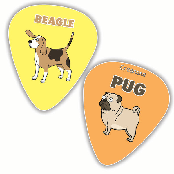 Creanoso Cool Dog Guitar Picks (12-Pack) - Medium Gauge Celluloid - Unique Music Gifts